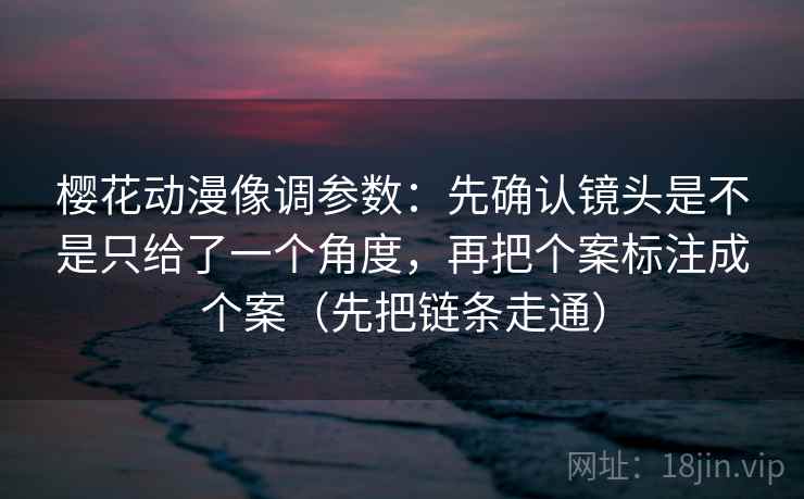 樱花动漫像调参数:先确认镜头是不是只给了一个角度,再把个案标注成个案(先把链条走通)